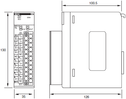 CS1W-AD Dimensions 1 