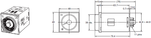 H3CR-H Dimensions 1 