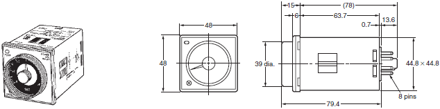 H3CR-H Dimensions 2 