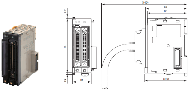 CJ1W-IC / II Dimensions 2 