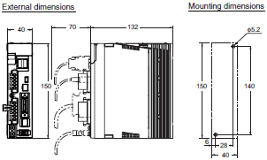 R88M-K, R88D-KN[]-ML2 Dimensions 3 