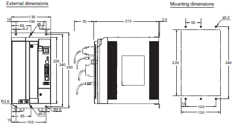 R88M-K, R88D-KN[]-ML2 Dimensions 11 