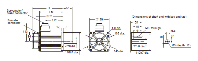 R88M-KE, R88D-KP Dimensions 26 