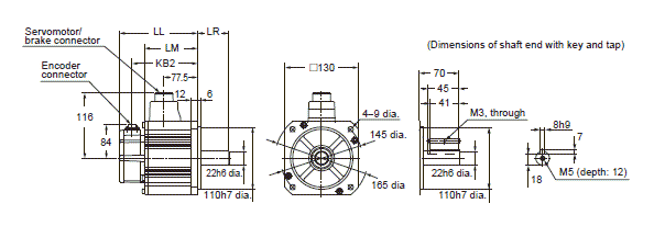 R88M-KE, R88D-KP Dimensions 44 