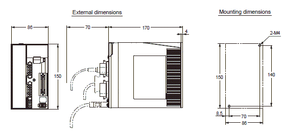 R88M-KE, R88D-KP Dimensions 5 