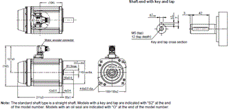 R88M-1A[] / R88D-1SAN[]-ECT Dimensions 12 