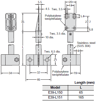 E39-L / -S / -R Dimensions 38 