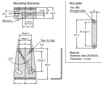 E39-L / -S / -R Dimensions 45 