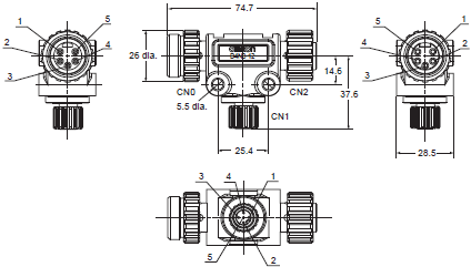 DCA2 / DCN3 / XS4 Dimensions 29 