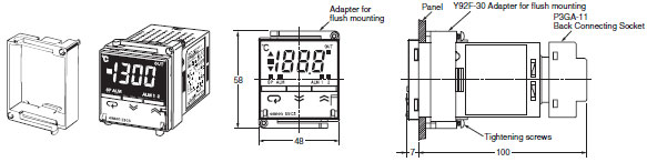 E5CS Dimensions 4 