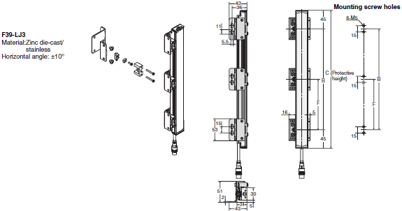 F3SJ Series Dimensions 62 